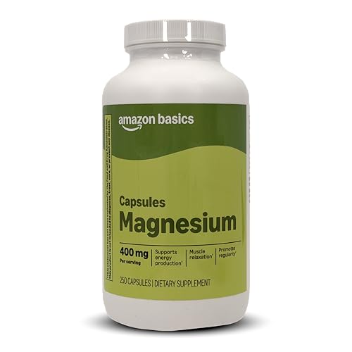 Amazon Basics Magnesium Bone & Muscle Health Capsules, 400 mg 250 Count