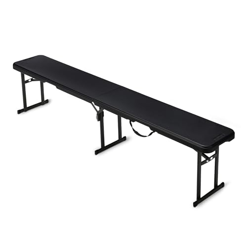 Amazon Basics 6ft Folding Bench for Indoor & Outdoor Use with Carrying Handle, Black