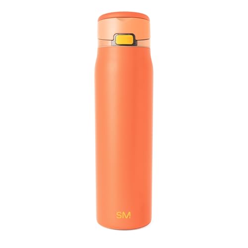 Simple Modern Mesa Loop Water Bottle with Covered Straw and Handle | 30oz Cup Holder Friendly Insulated Stainless Steel Bottles for Travel, Sports and School | Citrus