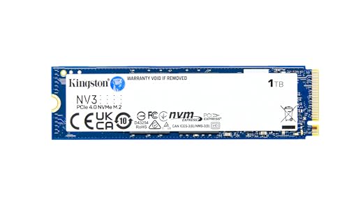 Kingston NV3 1TB M.2 2280 NVMe SSD | PCIe 4.0 Gen 4x4 | Up to 6000 MB/s | SNV3S/1000G