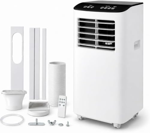 8000 BTU Portable Air Conditioners, 3-in-1 Portable AC Unit with Cool, Dehumidifier & Fan, Cools Up to 350 Sq.Ft, Remote Control, 24 Hour Timer and Window Kit, 2 Speeds for Bedroom Office