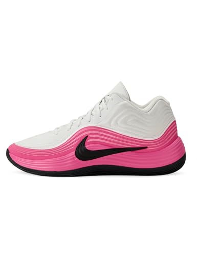 Nike Men's Precision 8 Mid Basketball Shoes, White/Black-Pinksicle-Black, 10.5