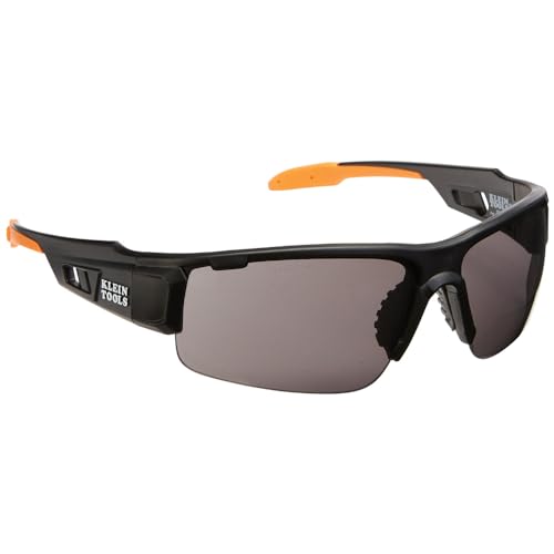 KLEIN TOOLS 60162 Safety Glasses, Professional PPE Protective Eyewear with Semi Frame, Scratch Resistant and Anti-Fog, Gray Lens