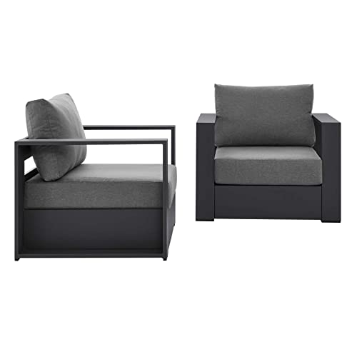 Modway Tahoe Aluminum 2-Piece Patio Set in Gray Charcoal