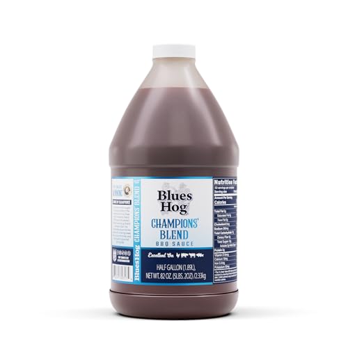 Blues Hog Champions' Blend Barbeque Sauce, Sweet, Smokey & Tangy BBQ Sauce, All-Natural, No High Fructose Corn Syrup, Gluten-Free, Made in the USA, 64 oz