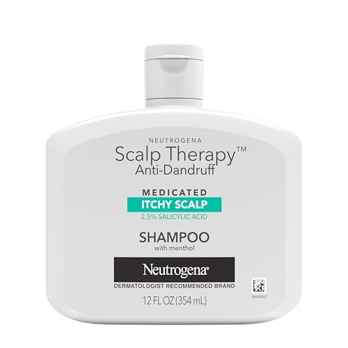Neutrogena Scalp Therapy Anti-Dandruff Shampoo for Itchy Scalp, 2.5% salicylic acid with Peppermint Fragrance, 12 fl oz
