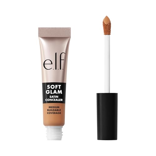 e.l.f. Soft Glam Satin Concealer, Medium Coverage For Blemishes & Under-Eye, Crease-Resistant, Long Lasting, Vegan & Cruelty-Free, 34 Medium Cool