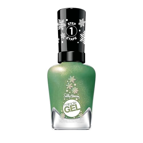 Sally Hansen Miracle Gel™, Under the Tree, Long Lasting, Gel-Like Formula, No UV Lamp Needed, Green Glitter Nail Polish