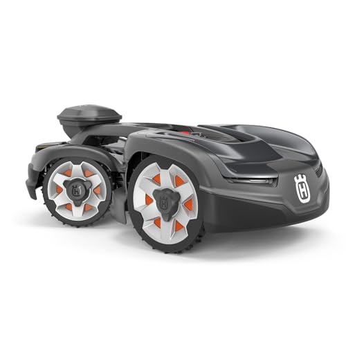 Husqvarna 435iQ AWD Automower Robotic Mower, 0.9 Acre Mowing Capacity, Wire Free Robot Lawn Mower with Charging Station, RS1 EPOS Reference Station and Replacement Blades