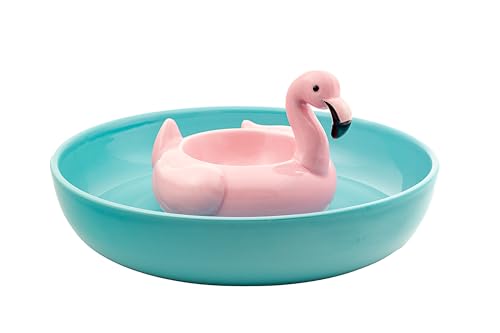 10 Strawberry Street Flamingo Pool Float Chip and Dip Platter