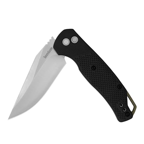 Kershaw Runoff Pocket Knife, Black, 3.1 Inch Stainless Steel Clip Point Blade, EDC with Manual Opening, Reversible Pocketclip, Everyday Carry Pocket Knife for Men and Women