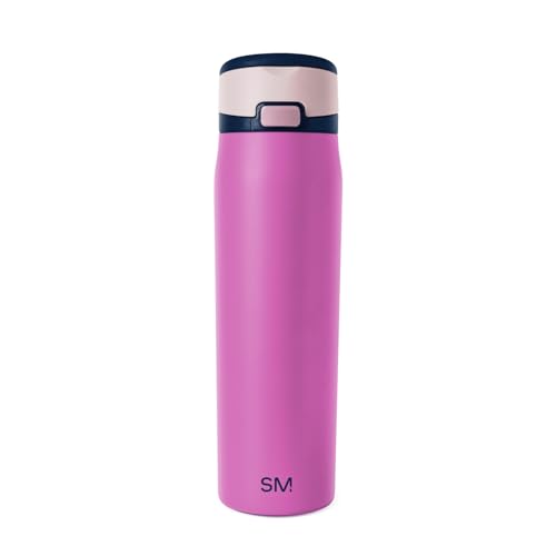 Simple Modern Mesa Loop Water Bottle with Covered Straw and Handle | 24oz Cup Holder Friendly Insulated Stainless Steel Bottles for Travel, Sports and School | Fuscia Mix