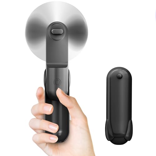 Jkjoy Mini Handheld Fan, Portable Hand Fan with USB Rechargeable, 2000 mAh Battery Operated, 3 Speeds Adjustable, 2 IN 1 Small Personal Pocket Fan for Women Girls Travel Outdoor