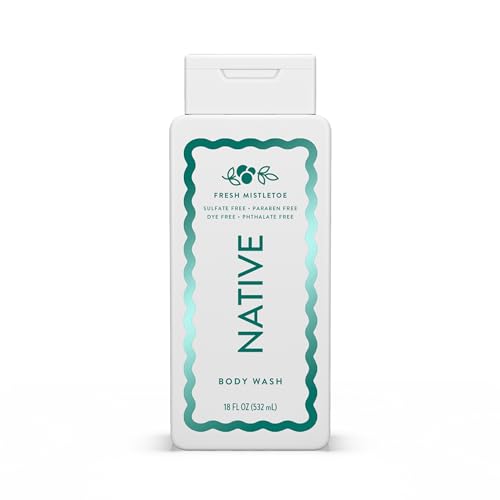 Native Body Wash, Holiday Edition, Fresh Mistletoe Scent, Contains Naturally Derived Ingredients | For Women & Men, Sulfate, Paraben, & Dye Free Leaving Skin Soft and Hydrated | 18 oz