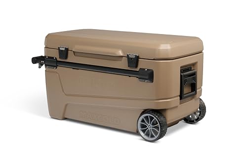 Igloo Maxcold Glide 110Qt Wheeled Cooler | Insulated Hard Shell Ice Chest | Canyon Brown