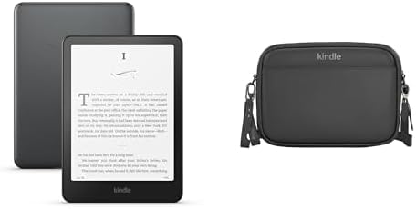 Amazon Kindle Paperwhite Bundle: Includes, Amazon Kindle Paperwhite Signature Edition 32GB | Metallic Black and Sling Bag | Cinder