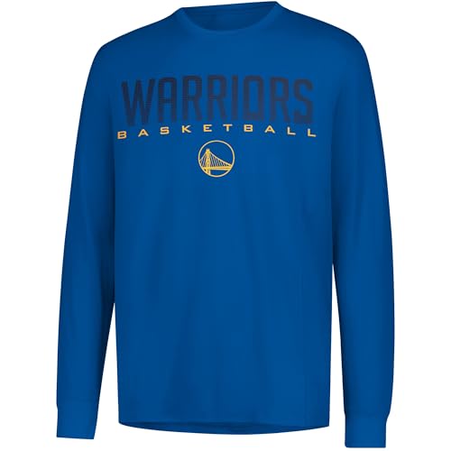 Ultra Game NBA Official Men’s Super Soft Game Day Long Sleeve T-Shirt - Unisex, Golden State Warriors, Team Color, Medium