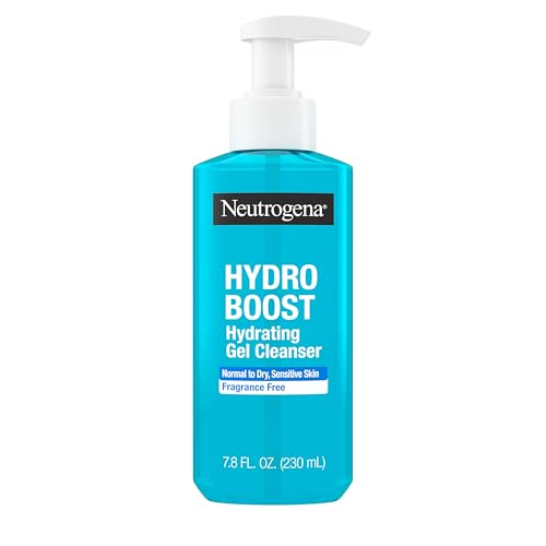 Neutrogena Hydro Boost Face Wash, Fragrance Free, Hydrating Facial Cleanser with Hyaluronic Acid, Daily Foaming Face Wash & Makeup Remover, Hypoallergenic Gel Cleanser, 7.8 fl. oz