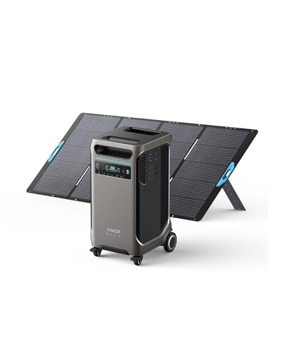 Anker SOLIX F3800 Portable Power Station with 400W Solar Panel, 3840Wh LiFePO4 Battery, 6000W AC output with 120V/240V, Solar Generator for Home Use, RV, Emergencies, Power Outages, Outdoor Camping