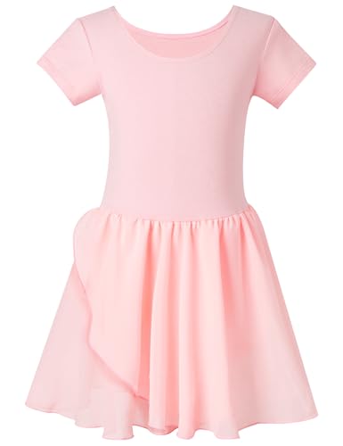 DIPUG Ballet Leotards for Girls Dance Leotard for Girls Pink 4-6 Years