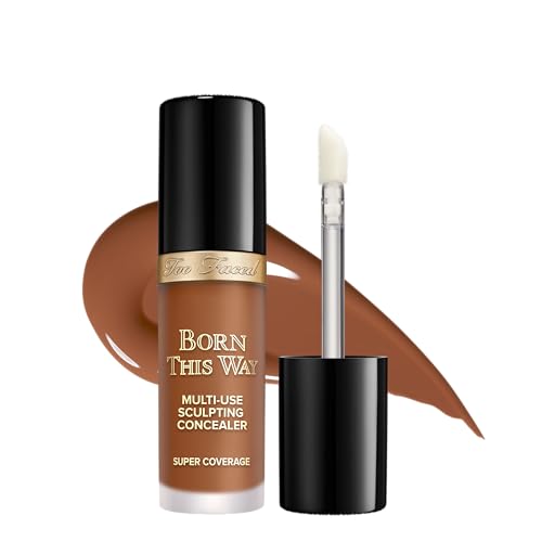 Too Faced Born This Way Super Coverage Multi-Use Concealer | Full Coverage, Non-Comedogenic, Oil Free + Long Lasting Concealer | Hyaluronic Acid, Coconut Water + Alpine Rose | 0.45 Fl Oz, Maple