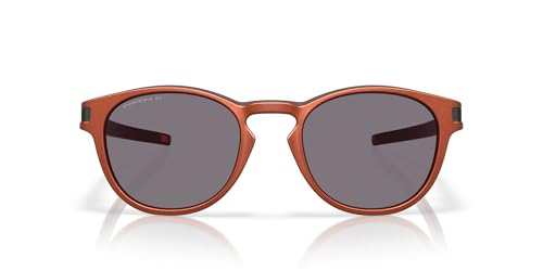 Oakley Sunglasses for Men - OO9265 Latch High-Bridge Oval Polarized Sunglasses PRIZM Lenses - Fire Orange/PRIZM Grey Polarized - Size 53