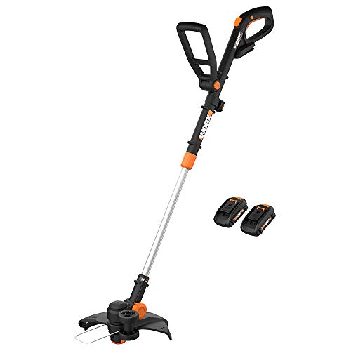 WORX 3 in 1 Cordless String Trimmer/Lawn Edger/Mini Mower, 12" Electric Weed Wacker with Command Feed, 20V Weed Eater with 5.5 LBS, 2 Batteries & Charger Included, WG170