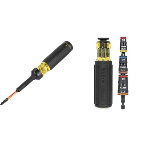 Klein Tools 13-in-1 Ratcheting Screwdriver and 7-in-1 Impact Flip Socket Set with Handle