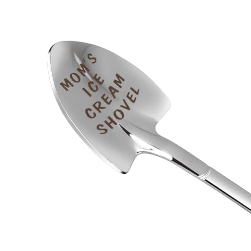 Gifts for Mom mother's day gifts Ice Cream Spoon Scoop for Ice Cream Lovers, Gifts for Women Funny Engraved Stainless Steel Spoon Shovel, Birthday, Mothers Day Gifts for Her
