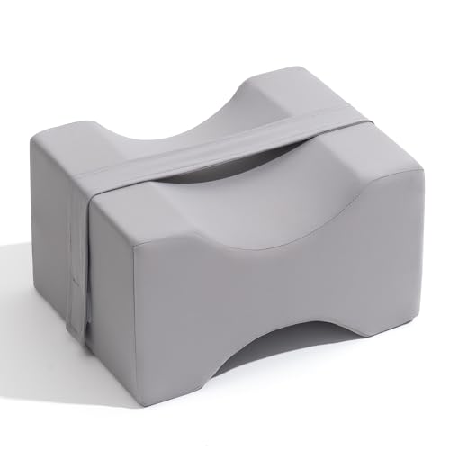 UJPFEO Knee Pillow for Side Sleepers, Leg Pillow for Sciatica, Back, HIPS, Knees, Joints Pain Relief,Pillows for Between Legs While Sleeping Spine Alignment Support & Relieves Pressure,Arctic Gray