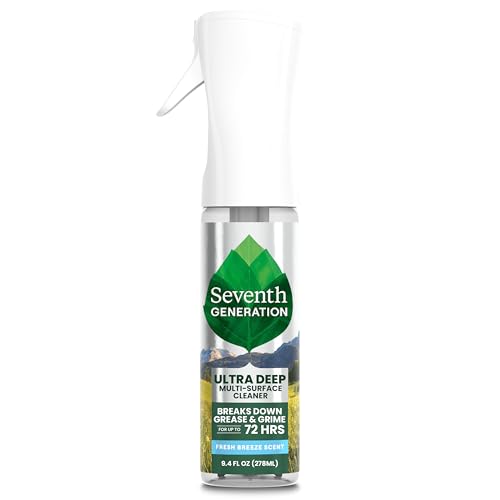 Seventh Generation Ultra Deep Probiotic Multi Surface Cleaner, 9.4 Fl Oz, Fresh Breeze, 80% USDA Biobased All Purpose Cleaning Spray, Breaks Down Tough Grease & Grime, Safe for Kids & Pets
