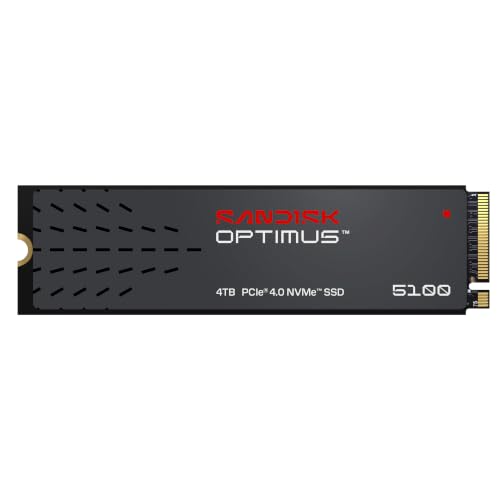 SANDISK 4TB Optimus 5100 NVMe SSD - PCIe 4.0 x4, M.2 2280, Up to 6,900 MB/s Read Speed - SDSP51400TAN