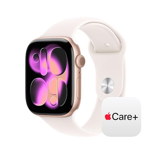 Apple Watch Series 11 [GPS 46mm] Smartwatch with Rose Gold Aluminium Case with Light Blush Sport Band - M/L. Sleep Score, Fitness Tracker, Health Monitoring with AppleCare+ (2 Years)