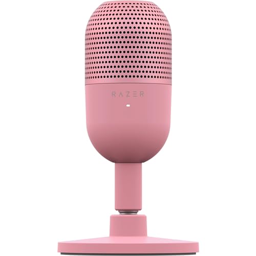 Razer Seiren V3 Mini USB Microphone: Condenser Mic - Supercardioid Pickup Pattern - Tap-to-Mute Sensor with LED Indicator - Shock Absorber - Ultra Compact - PC, Discord, OBS Studio, XSplit - Quartz