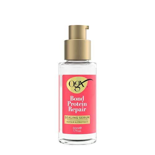 OGX Repair & Protect Bond Protein Repair Sealing Hair Serum, Formulated without Parabens, Frizz Treatment, 1.7 fl. oz