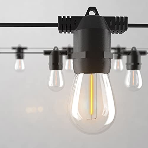 alitade 2 Pack x 27Ft Outdoor String Lights, S14 LED, IP65 Waterproof, Connectable, Warm White, for Patio, Edison Vintage, 918Ft Maximum, Shatterproof