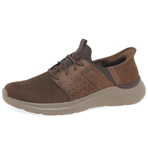 Skechers Men's Garner - Newick Hands Free Slip-in Men's Casual, Brown, 9, Medium, US