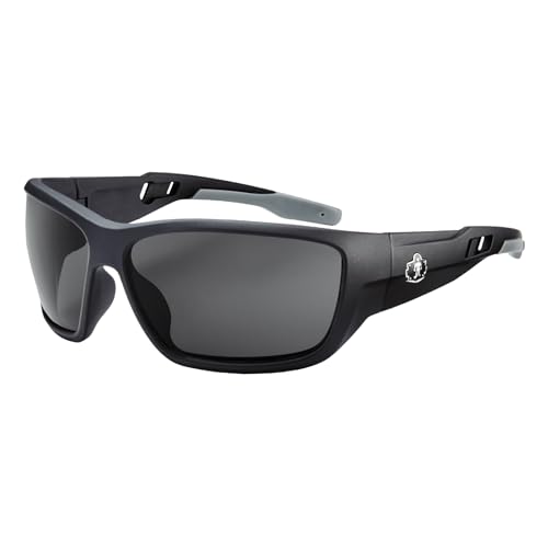 Ergodyne Skullerz Baldr Polarized Safety Sunglasses-Black Frame, Smoke Lens