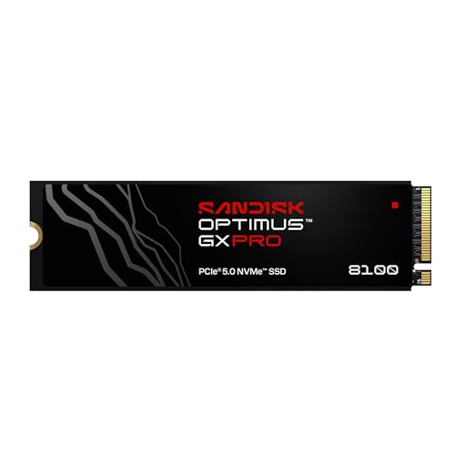 SANDISK 4TB Optimus GX PRO 8100 PCIe 5.0 NVMe SSD - M.2 2280, Up to 14,900 MB/s Read Speed, Lightning-Fast Performance - SDSP82400TAN
