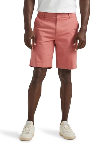 Lee Men's Extreme Motion Flat Front Short, Clay Rose, 34