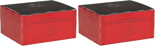 Harney & Sons English Breakfast Black Tea, 50 Tea Bags – Classic Keemun Blend for Bold, Full-Bodied Flavor, Kosher (Pack of 2)