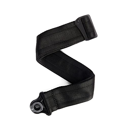 Planet Waves D'Addario Auto Lock Guitar Strap - Acoustic & Electric Accessories - Easy to Use Locking Straps - Uses Existing Buttons - Nylon - Black