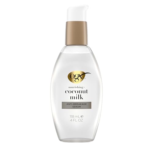 Nourishing + Coconut Milk Anti-Breakage Hair Serum for Strength & Shine, Leave-In Hair Treatment with Coconut Oil & Egg White Protein, Paraben & Sulfated-Surfactant Free, 2 Pack