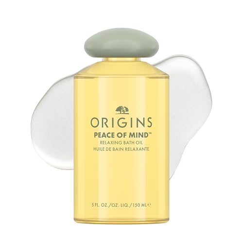 Origins Peace of Mind Relaxing Bath Oil | Softens & Nourishes | with Peppermint, Basil, & Eucalyptus Aromatherapy Essential Oils, 5 Fl Oz