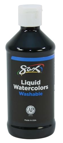 Sax True Color Concentrated Washable Liquid Watercolor - 8 Ounces - Black
