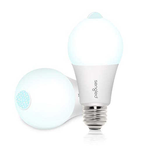Sengled Motion Sensor Light Outdoor, Dusk to Dawn LED Outdoor Lighting, Motion Activated Auto On/Off A19 5000K 800lm LED Light Bulb Security Light for Front Door Porch Garage Hallway, 2 Pack 2nd Gen