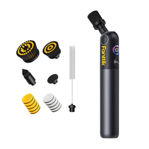 Fanttik Flip G10 Nano HomeCare Cordless Electric Spin Scrubber, 360° High-Torque Rotation, 2-Speed & 3-Angle, IPX7 Waterproof Cleaning Brush with 15 Brush Heads for Grout, Tiles, Sinks, Crevices
