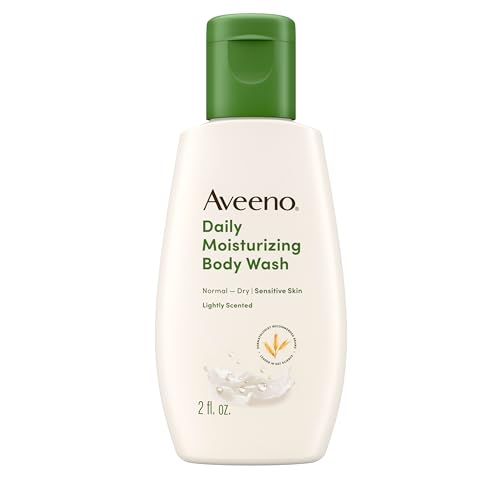Aveeno Daily Moisturizing Body Wash for Dry & Sensitive Skin + Prebiotic Oat, Shower Body Wash Gently Cleanses & Nourishes Dry Skin, Lightly Scented, Travel-Sized, 2 fl. oz