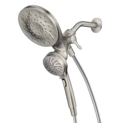 Moen 26009SRN Engage Magnetix 2-in-1 Combo Rain Showerhead with Handheld Spray, Magnetic Docking System, Spot Resist Brushed Nickel, 6-Spray Settings, 2.5 GPM