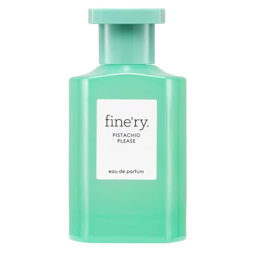 Fine'ry Pistachio Please Gourmand Vanilla Perfume – Long-Lasting Parfum for Women - Roasted Almond, Sweet Vanilla Milk - Warm, Full Size Hair & Body Cologne Fragrance, Vegan (60mL)